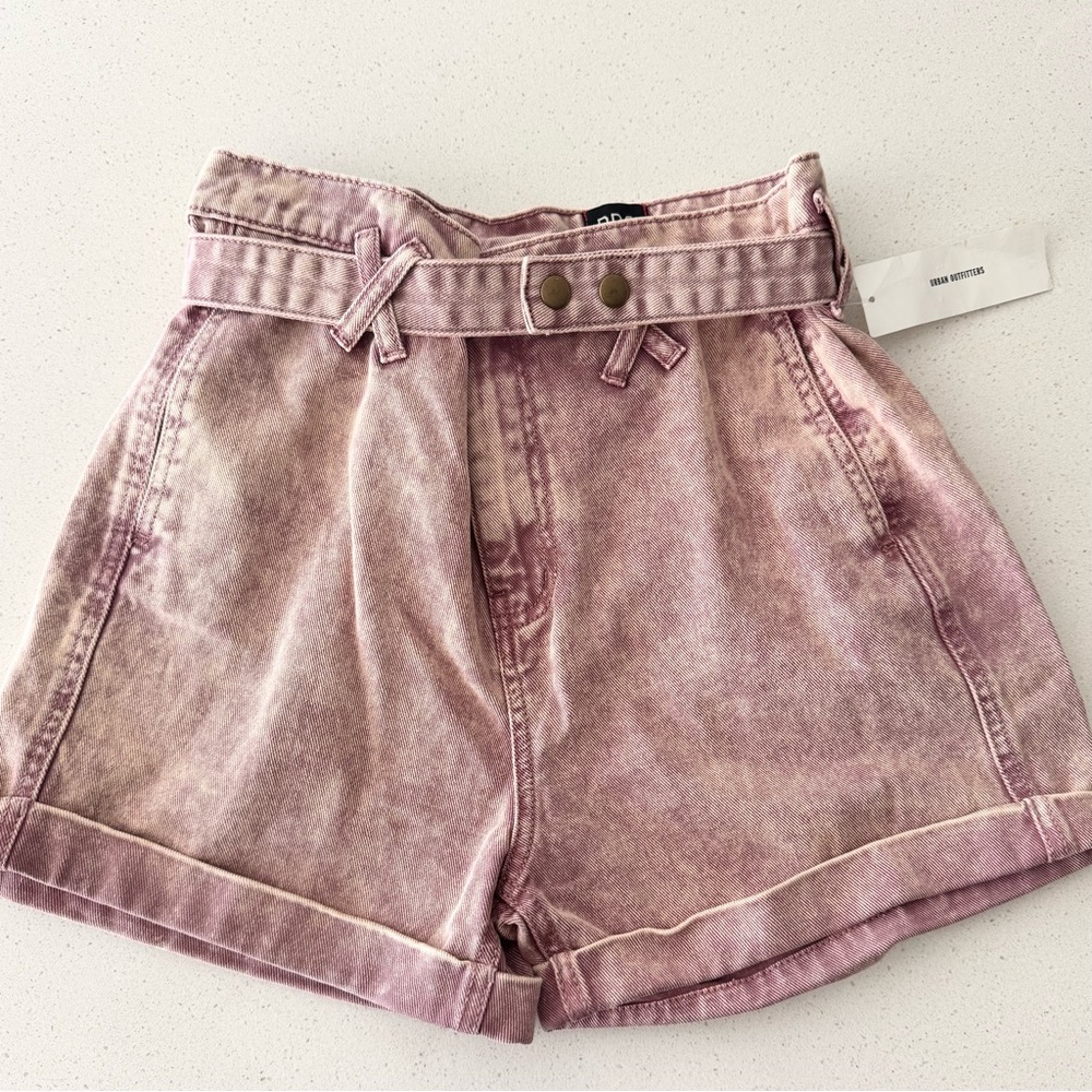 Urban Outfitters Pink Washed High-Waisted Shorts